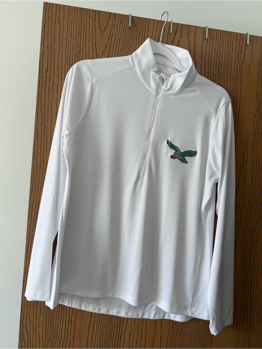 Antigua White Long-Sleeve Quarter-Zip Pullover